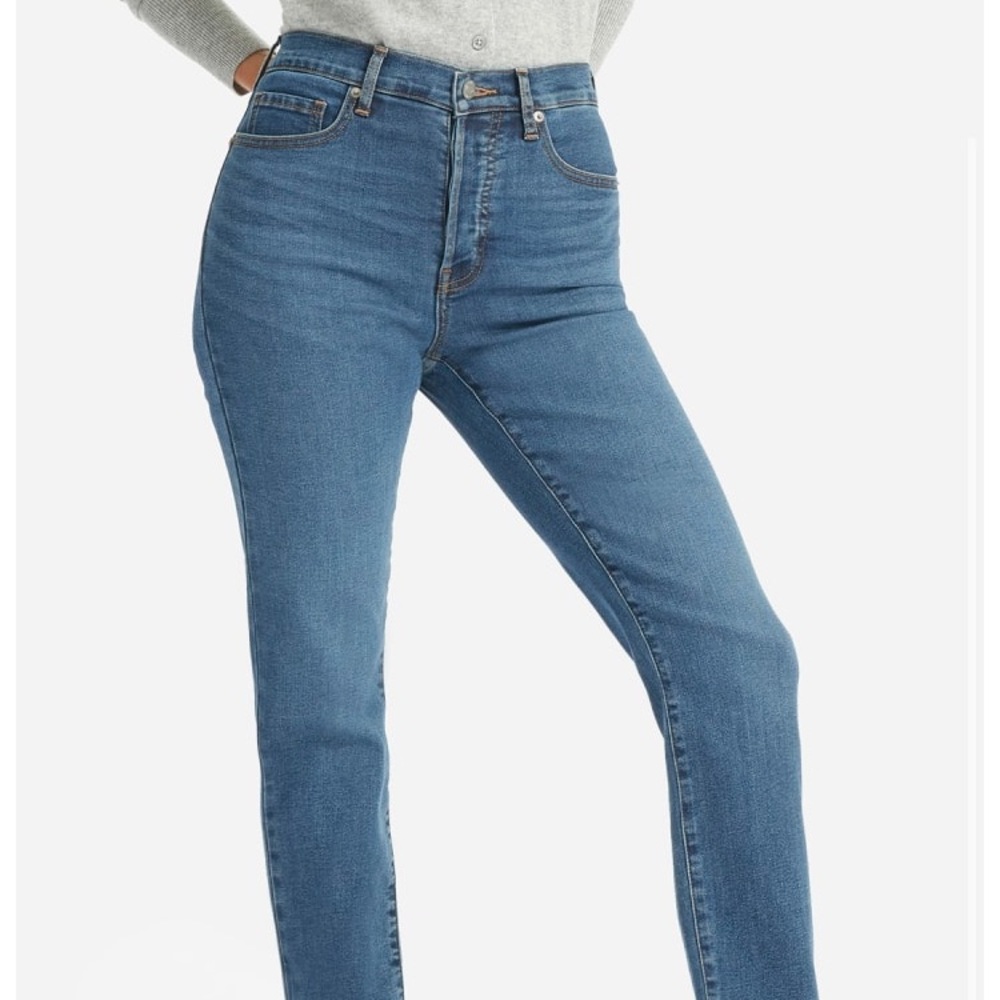 Everlane high rise slim straight jeans